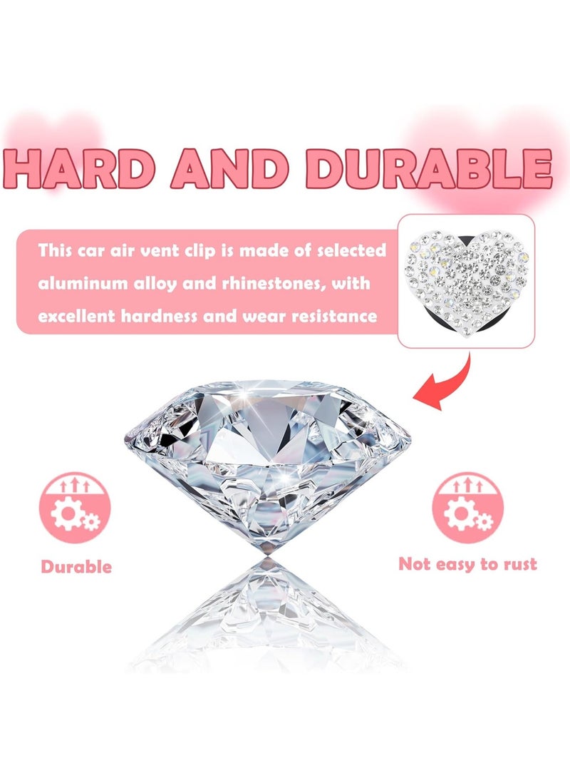 قلب على شكل سيارة التنفس مقاطع مع الراينستون,بلينج الهواء التنفس مقاطع ديكورات السيارات,ممتازة مقاطع السيارة لامعة للتهويات ملحقات السيارات الداخلية للسيارات,الشاحنات,سيارات الرباعية الدقيقة - Image 3